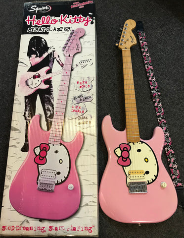 Squier hello kitty stratocaster electric guitar deals