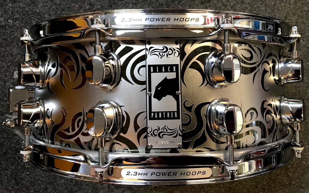 Mapex - Black Panther Tribal Stainless Steel Snare Drum (used)
